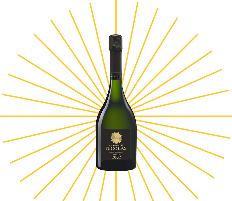 Bouteille champagne Nicolas Blanc de Blancs Grand cru 2002